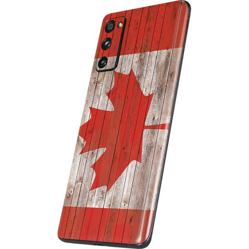 Canadian Flag Dark Wood Galaxy S20 Fan Edition Skin